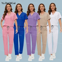 Unisex Medical Scrub Set Women Men Beauty Costume Medical Nurse Uniforms Nursing Clothes Nurse Doctor Dentist Workwear Wholesale