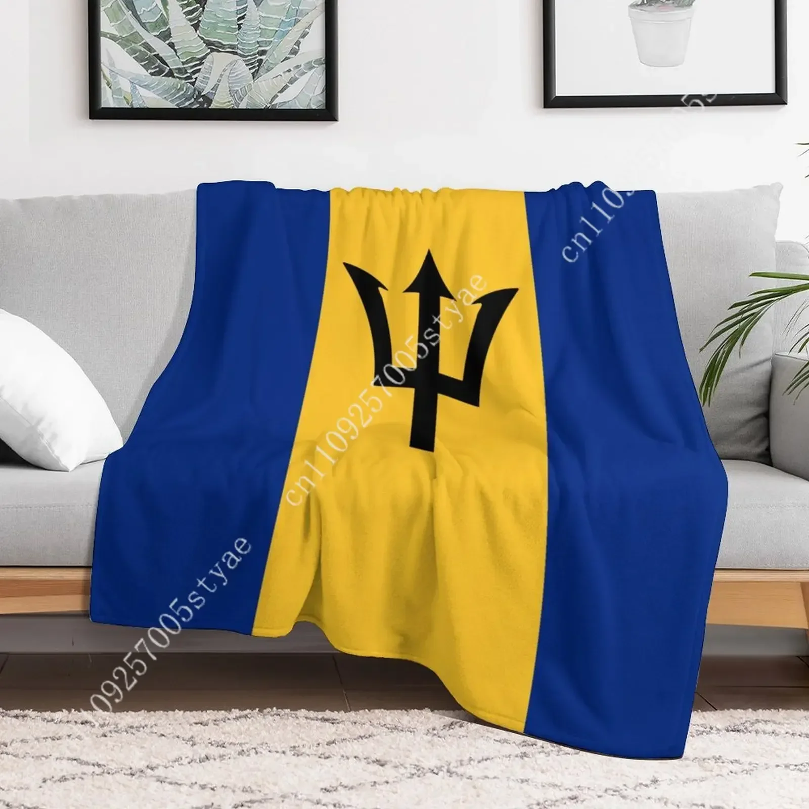 Barbados Flag Flannel Blankets Are Soft Comfortable and Warm Perfect for Winter Naps Homes Offices Travel Camping and More
