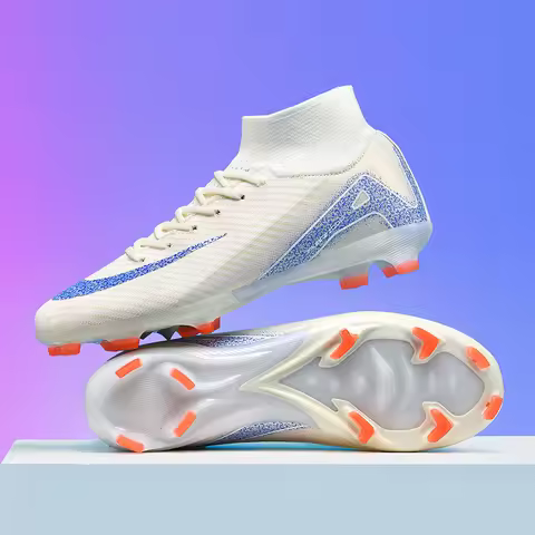 New Men Soccer Shoes Football Boots Boys Adult Training Sport Cleats Match Outdoor Long Spikes Non Slip Breathable Comfortable