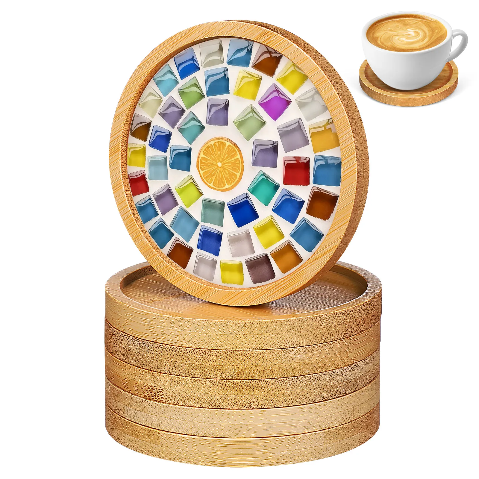 6 Pcs Home Decor Accessories Cup Coasters with Lip Hot Pads for Countertops Coffee Saucer Aesthetic