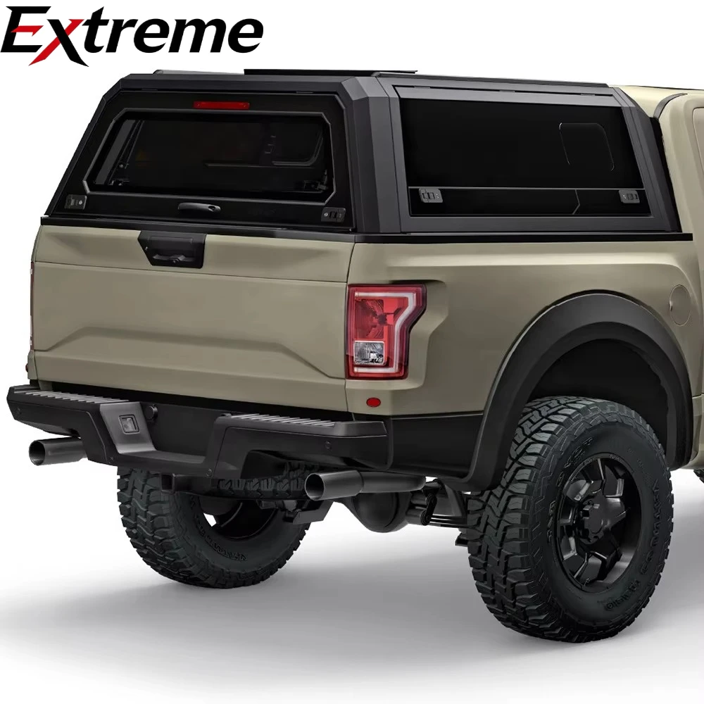 Ex:Factory Wholesale Price Custom Pick up Hardtop Topper Camper Bed Cover Steel Ute 4x4 Canopy for Pickup Truck with Roof Bars