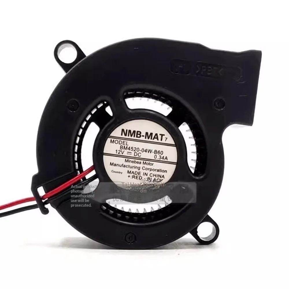

For NMB-MAT BM4520-04W-B60 DC12V 0.34A 2-Wire Dual Ball Turbo Cooling Fan