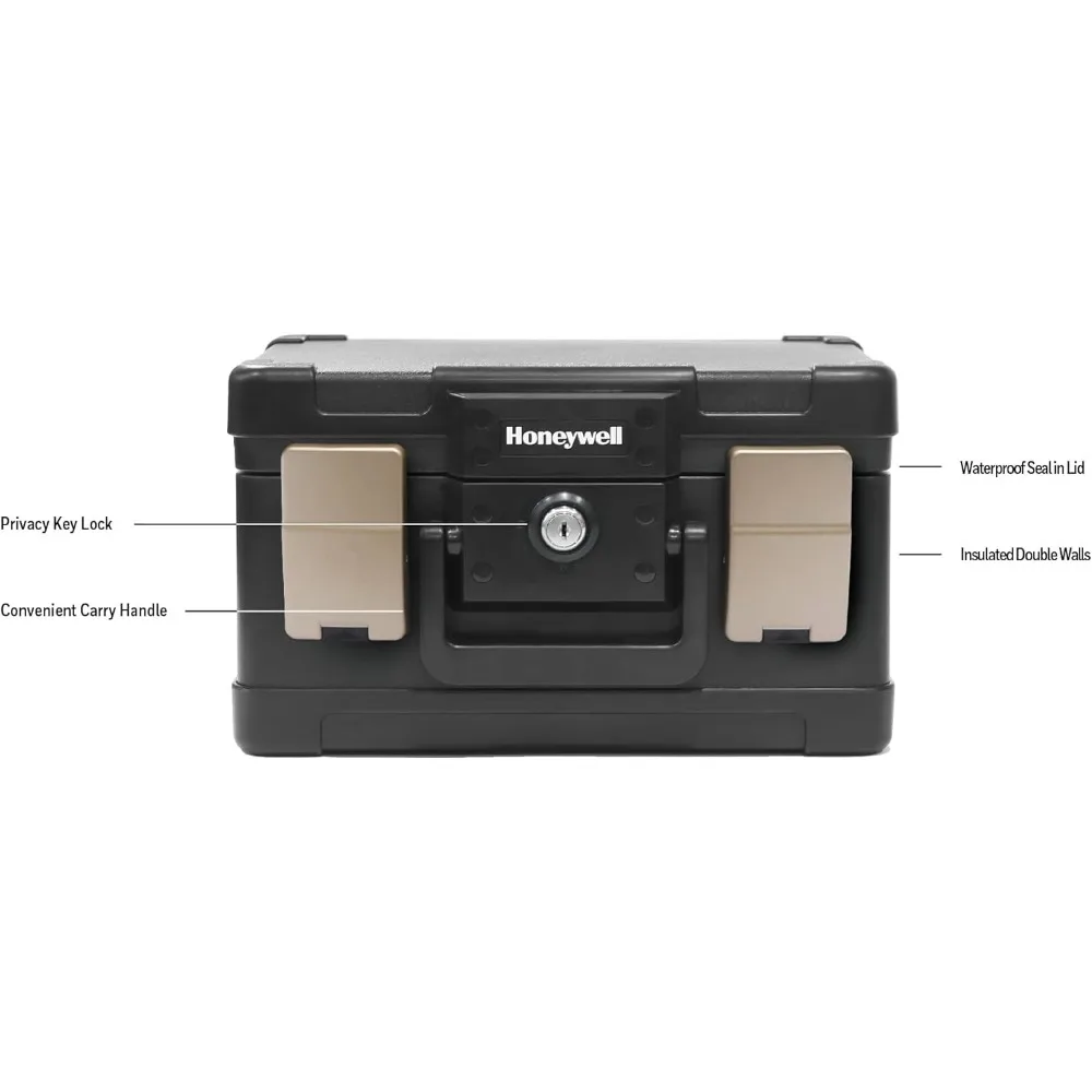 Honeywell Safes & Door Locks - Fireproof & Waterproof Small Safe Box Chest for Home - Fits Folded Letter Size Documents - Strong