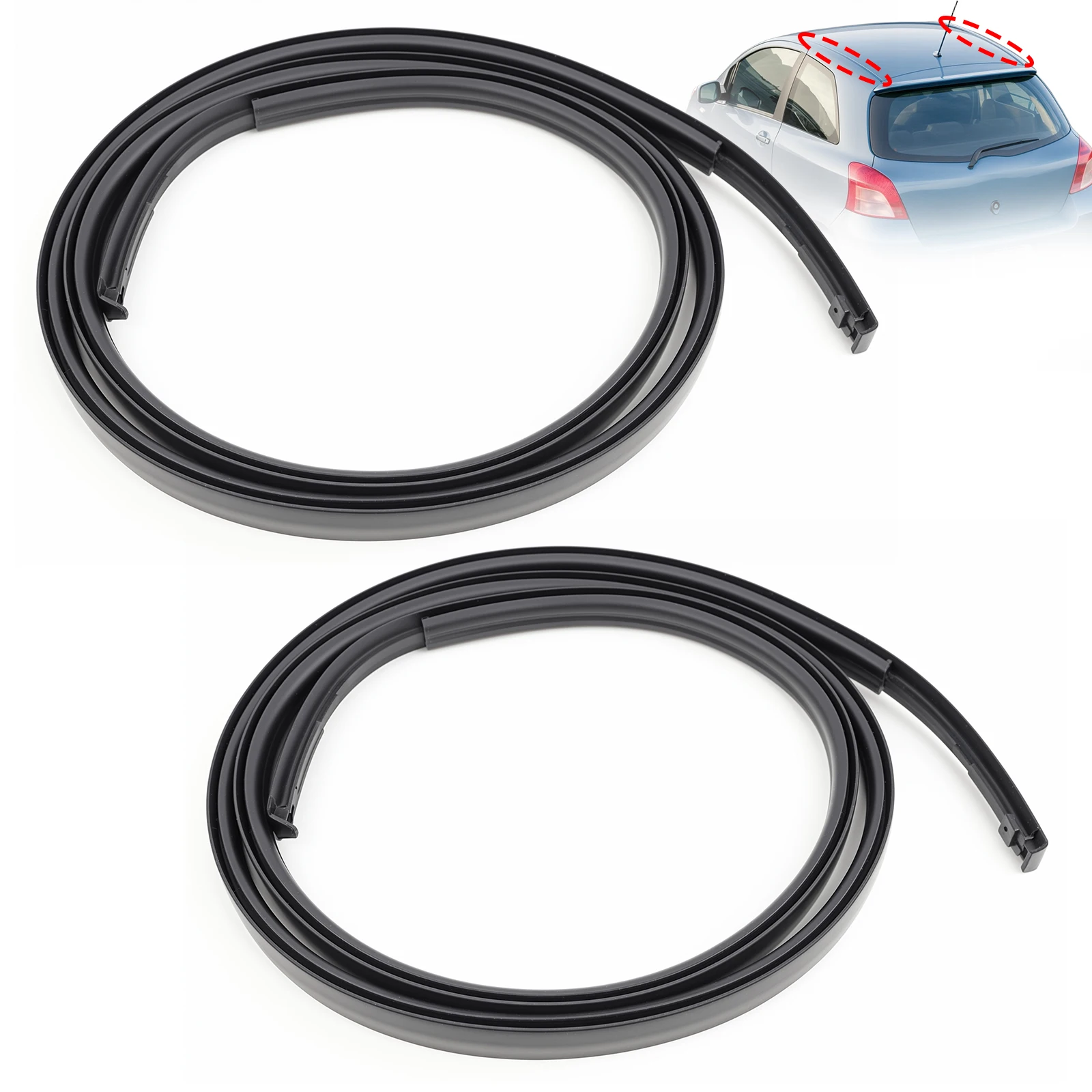 

Pair Car Roof Rubber Drip Side Finish Moulding Seal Strip Trim for Toyota Yaris Hatchback 4-Door 2006-2011 7555152130