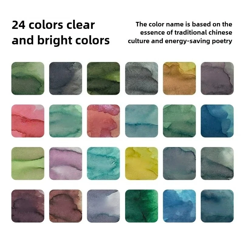 Ostrich 24 Hues Layered Chromatography Fountain Pens Ink Non Carbon Watercolor Gradient Non Glitter Non Clogging School Supplies