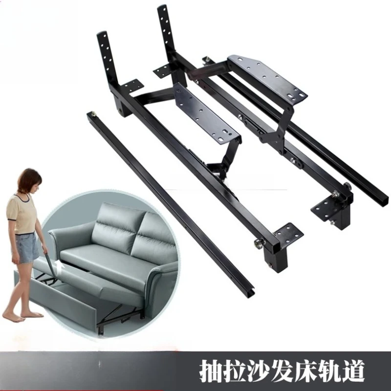 

Small apartment pull-out storage sofa bed folding hardware bed box hinge, sofa bed guide rail hidden slide accessories