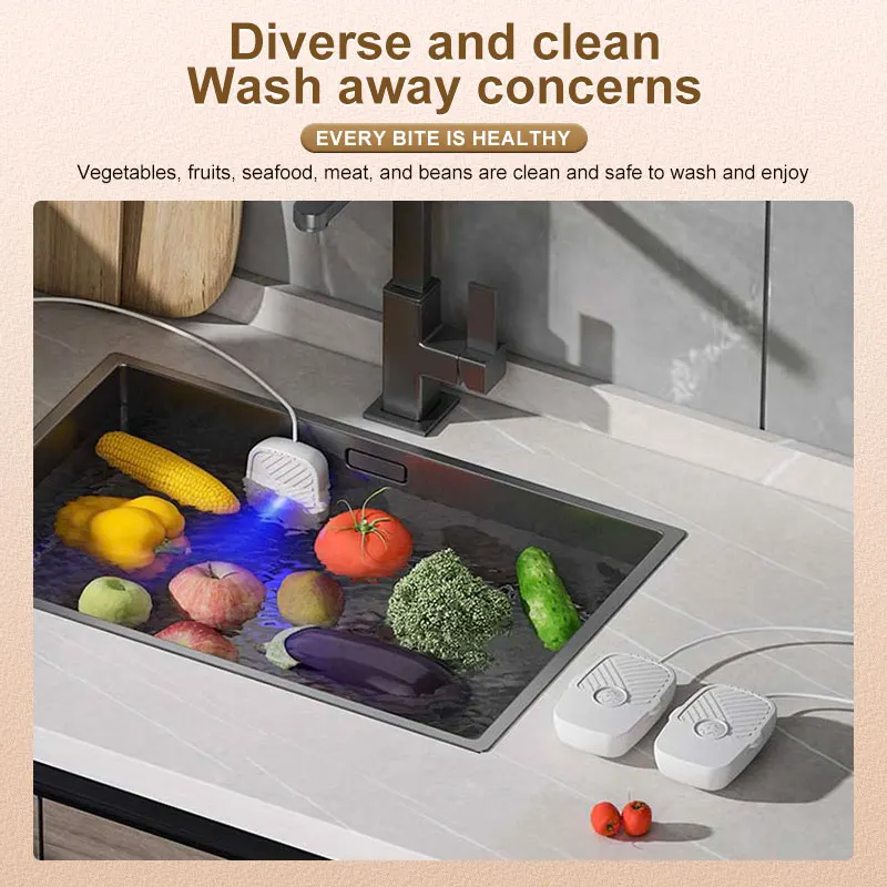 Mini USB-Powered Automatic Fruit & Vegetable Cleaner - Portable Home Device for Pesticide Residue Removal