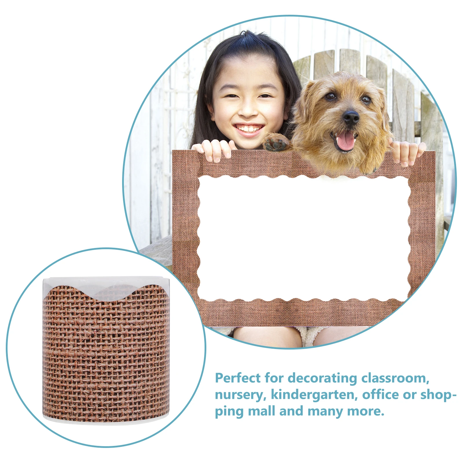 1pcs 1 Roll Scalloped Border Trim Bulletin Board Sticker Decorative Classroom Bulletin Borders Wall Trim Stickers School Office