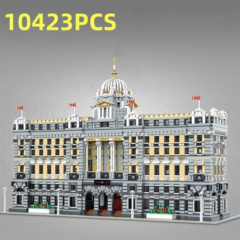 

10423PCS Classical Bank Building Blocks MOC Bank Street View Model Bricks Desktop Decoration Diy Toys For Kids Holiday Gifts