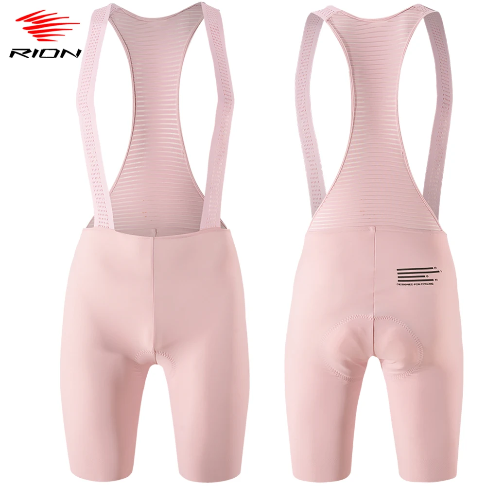 RION Radfahren Shorts Frauen MTB Trägerhose Mit Hosenträgern Mountainbike Fahrrad Biker Lätzchen 6H Mittlere Distanz Reiten Nahtlose Bein