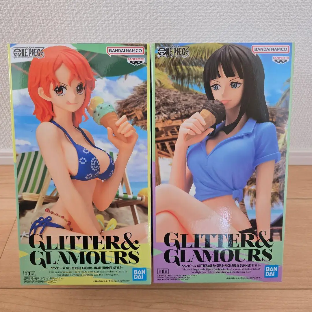Оригинальная аниме-фигурка BANDAI One Piece Glitter Glamours: Нами и Нико Робин, модель Banpresto