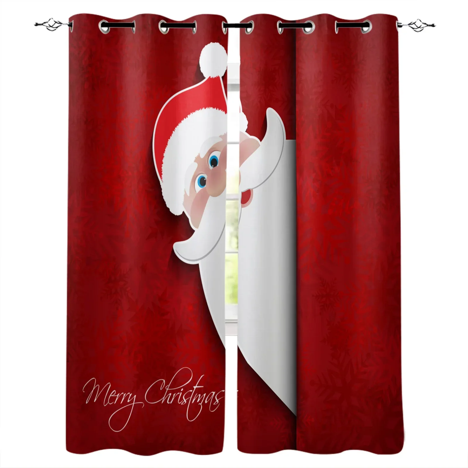 Santa Claus Christmas Blackout Curtains Bedroom Living Room Kitchen Drapes Window Treatments Xmas Navidad Natal Home Decoration