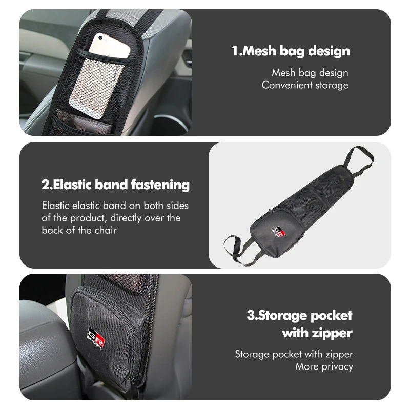 Car Seat Side Storage Hanging Bag Phone Wallet Card Organizer Bag For Toyota GR Sport Gazoo Racing Yaris 86 Corolla Hilux Supra view 4