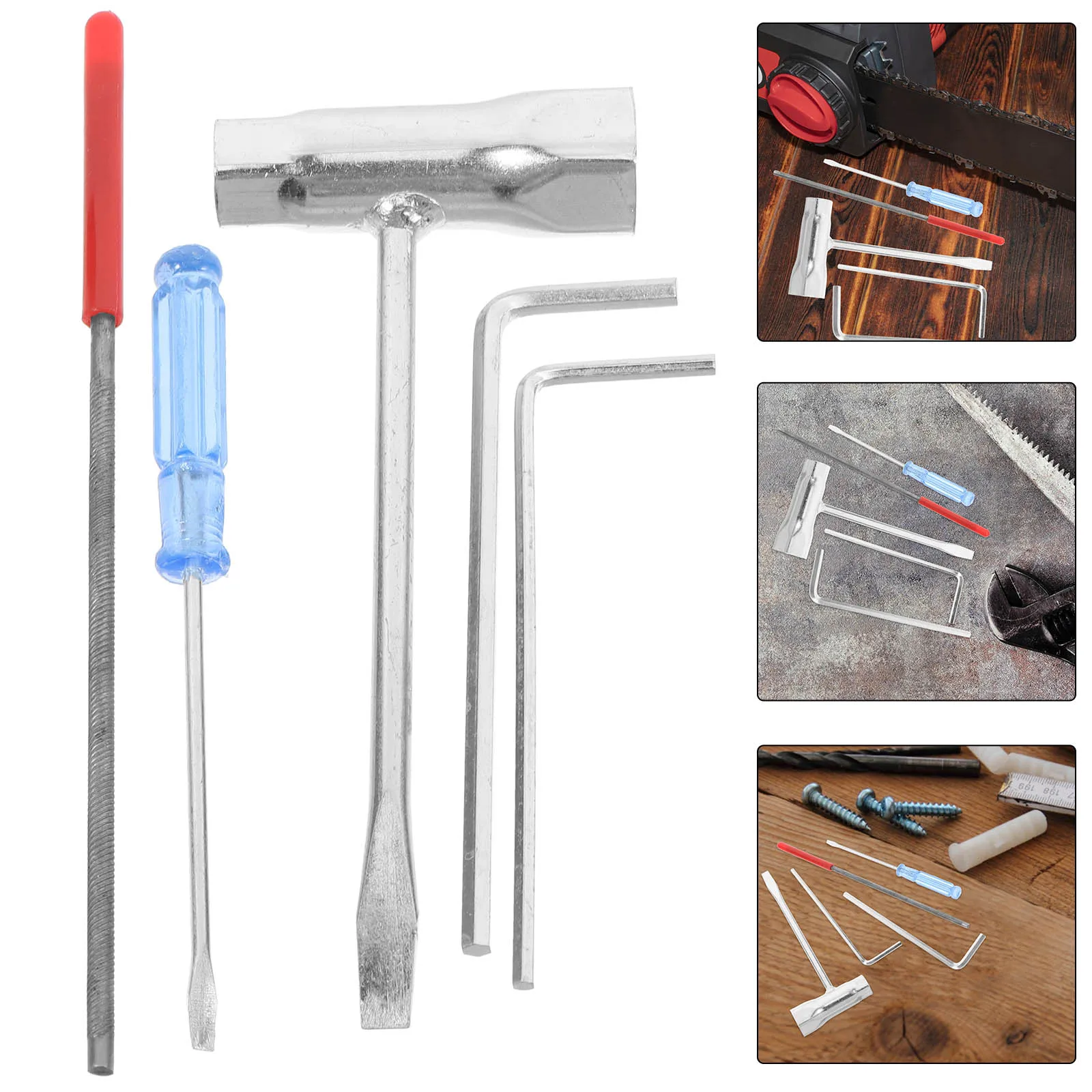 

14 pcs Chainsaw Maintenance Tool Kit Oil Saw Wrench Screwdriver File Portable Repair Set Carburetor Adjustment Tools For Pole