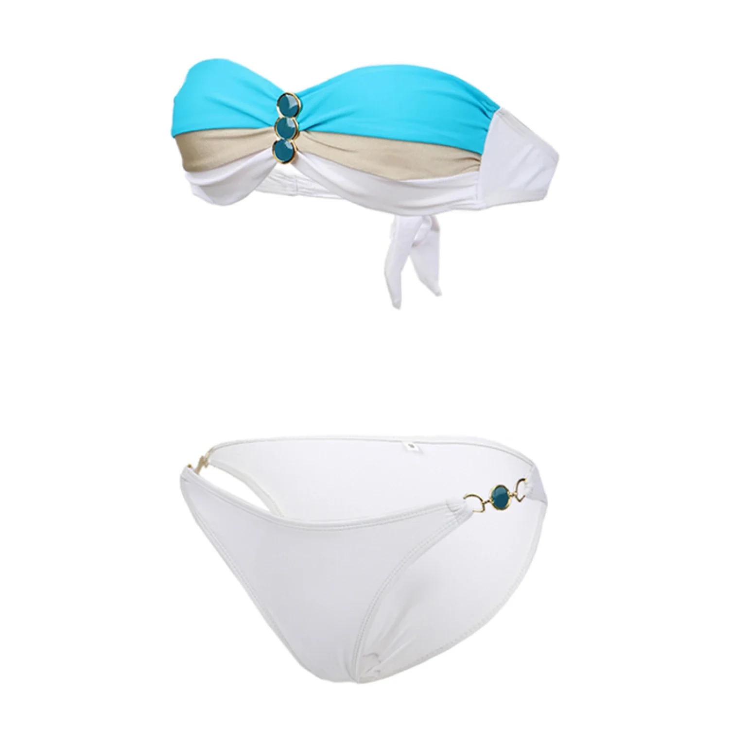 Conjunto de Bikini de 2 piezas para mujer, traje de baño Sexy acolchado con realce sin tirantes, traje de baño, ropa de playa