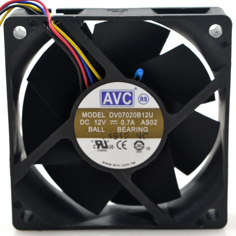 

For AVC DV07020B12U 7020 70mm 7cm DC 12V 0.7A dual ball bearing fan server inverter cooling fan