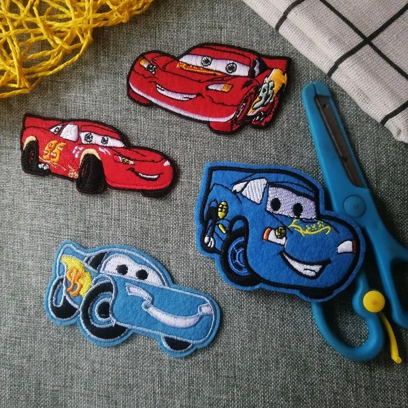 Cars Cartoon Red Lightning McQueen Ironing Sewing Patch Cloth Sticker DIY Clothes Bag Decoration Cartoon Pattern Decal Wholesale