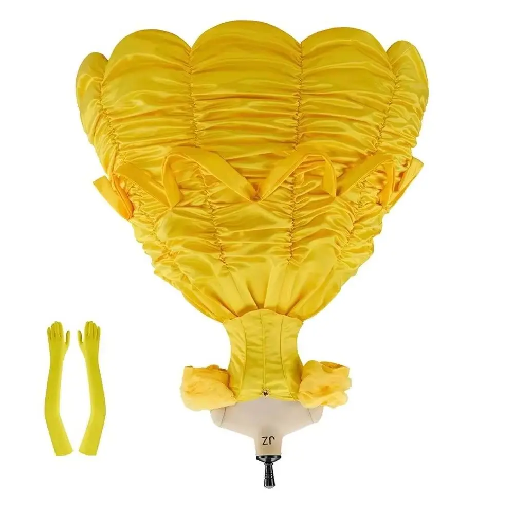 

Movie Belle Princess Cosplay Costume Yellow Dress with Gloves for Women Stage Performance Party Ball Gown