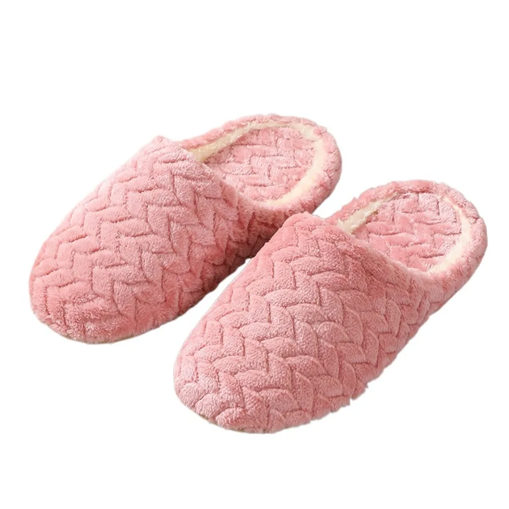 

Cozy Non-Slip Plush Warm Slippers Casual Thicken Home Silent Slippers Fluffy Homewear Shoes Winter Indoor Slippers Bedroom