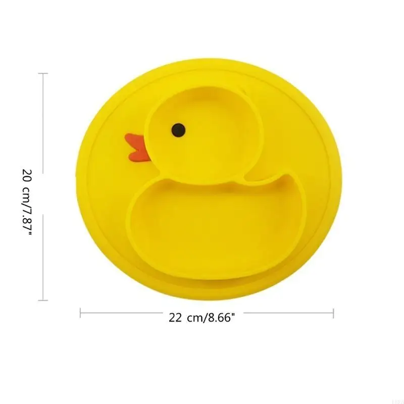 Bát silicon 2 ngăn cho bé tập đi Bát đĩa chống trượt Máy rửa chén an toàn L8RB