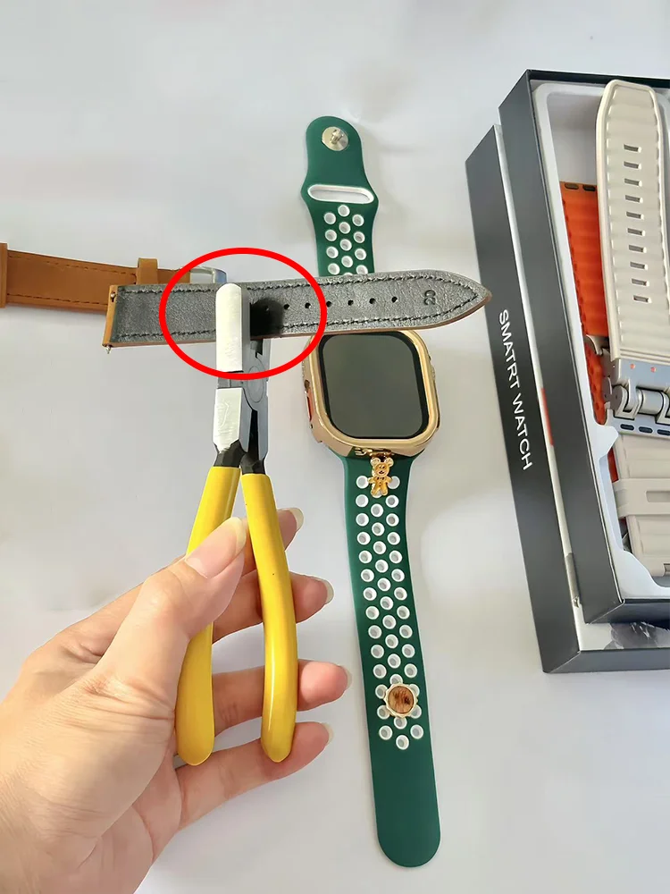 Hand pliers repair tools for Apple/Huawei/Samsung/Xiaomi silicone/leather watch band universal opening 2.0mm hole accessories