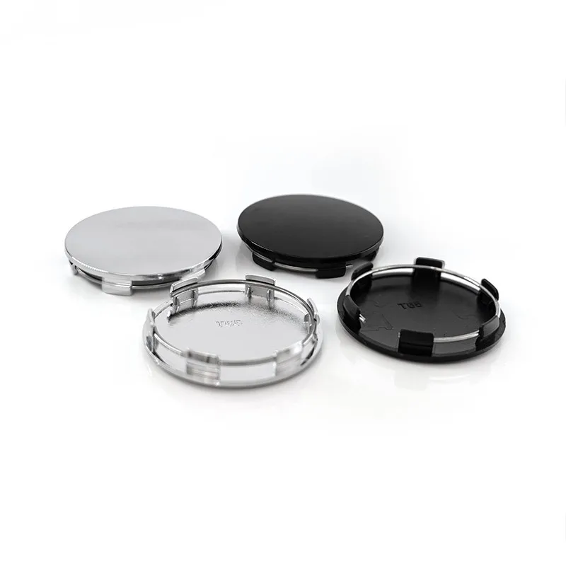 20pcs Black Silver Wholesale Refit No Logo For Modified Wheel Hub Center Cap  Outer SIize 65mm Blank Base Tire Rim Cover Parts