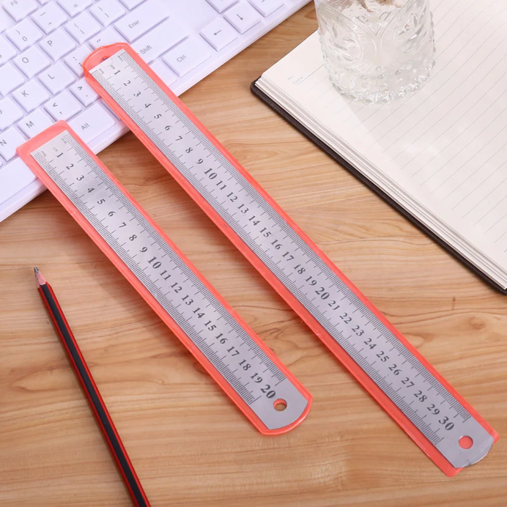 

8Pcs Stainless Steel Measuring Rulers Double Sided Straight Rulers for Graphic Design Teaching Engineering Metal Work