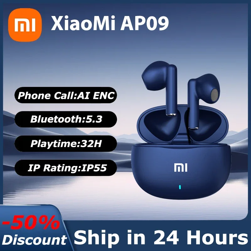 

Original Xiaomi AP09 TWS Wireless Bluetooth 5.3 Earphones Mijia Waterproof Earphone Hifi Sound Sports Headset With Microphone