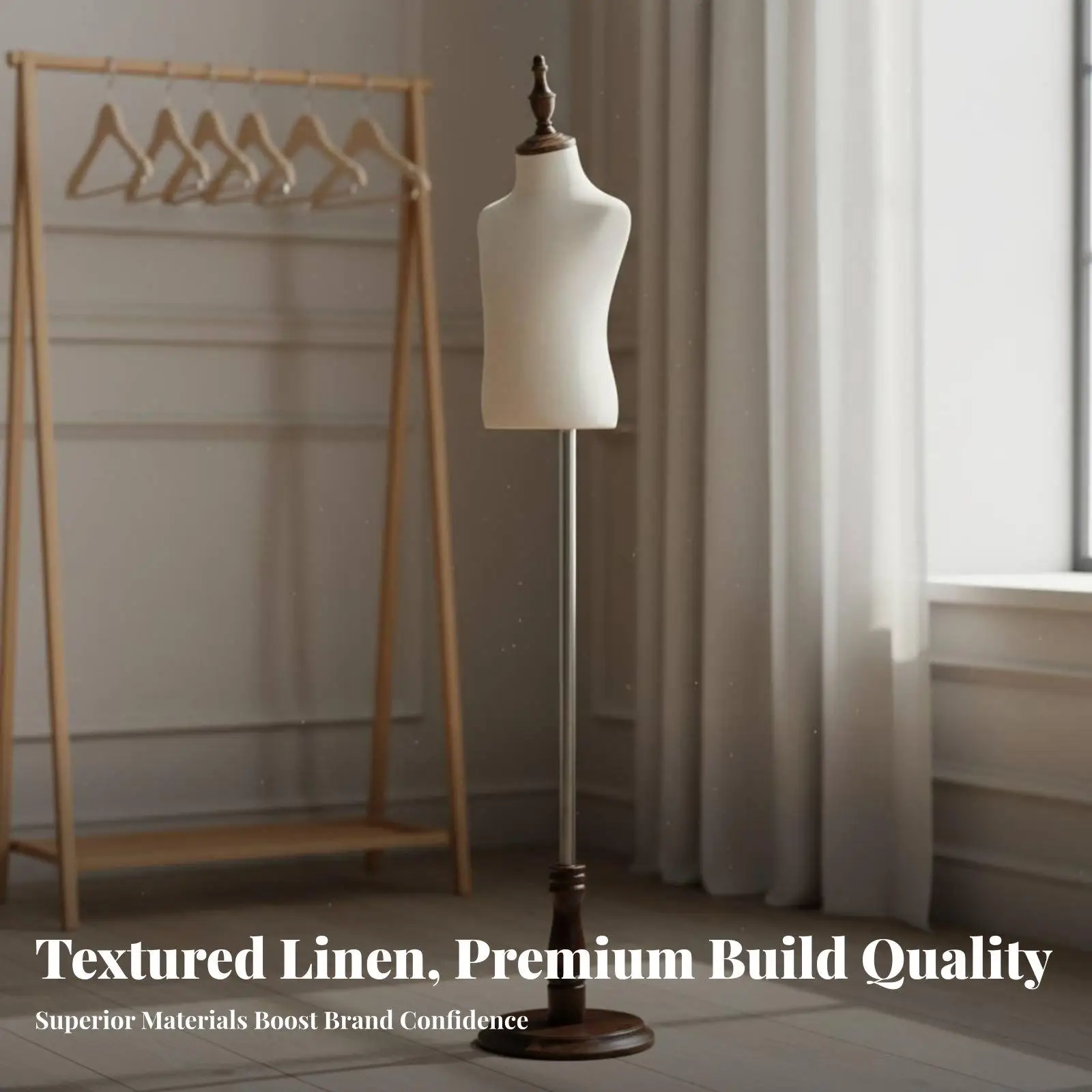 Child Mannequin Display Form with Solid Wood Jointed Arms for Childrens Boutique Window Photography Decor