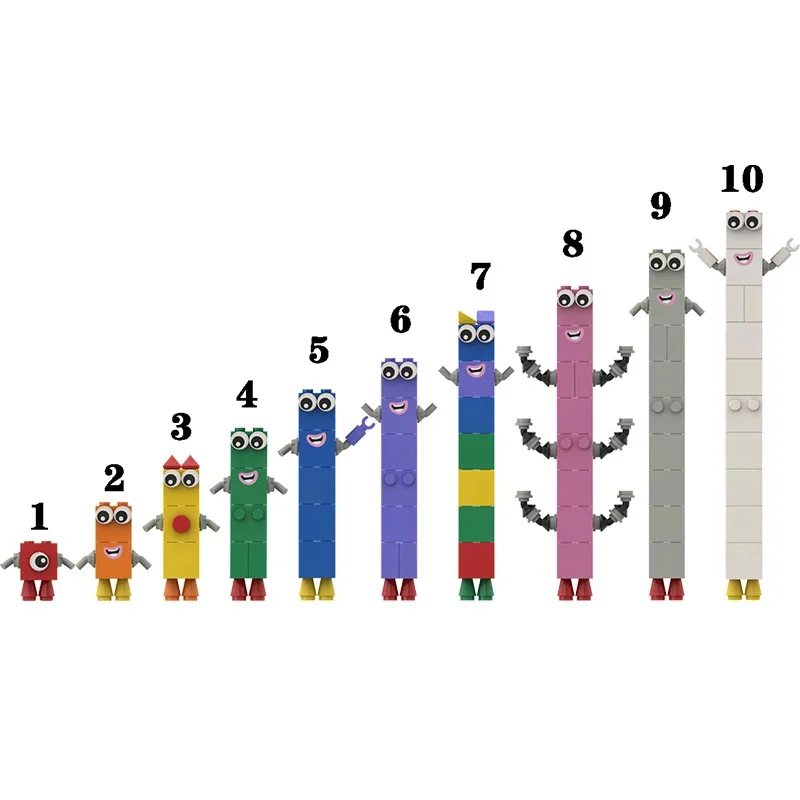 Décennie s de construction numériques Numberblocks pour enfants, petit carré, homme transformable, jeux de cartes, beurre, cadeaux d'anniversaire faits à la main