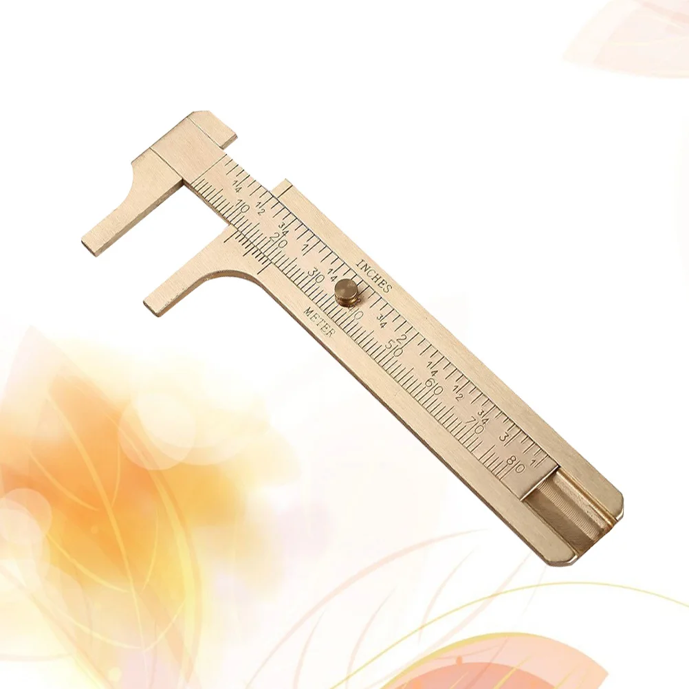 1 pçs cobre vernier caliper material premium cm Polegada escala dupla de alta precisão ferramenta medição jóias cobre vernier caliper