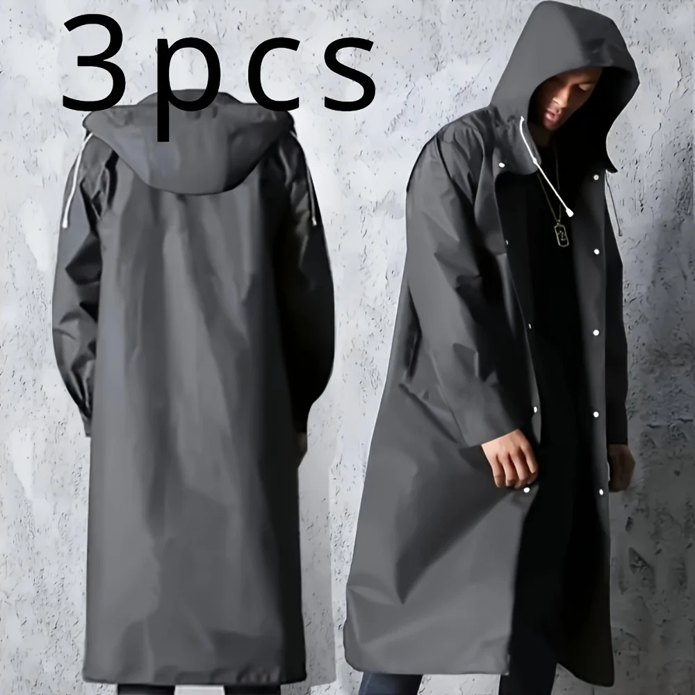 Unisex Adult Rain Poncho - Waterproof Hooded Outdoor Raincoat with Durable EVA Material, Ideal for Hiking, Travel, and Fishing