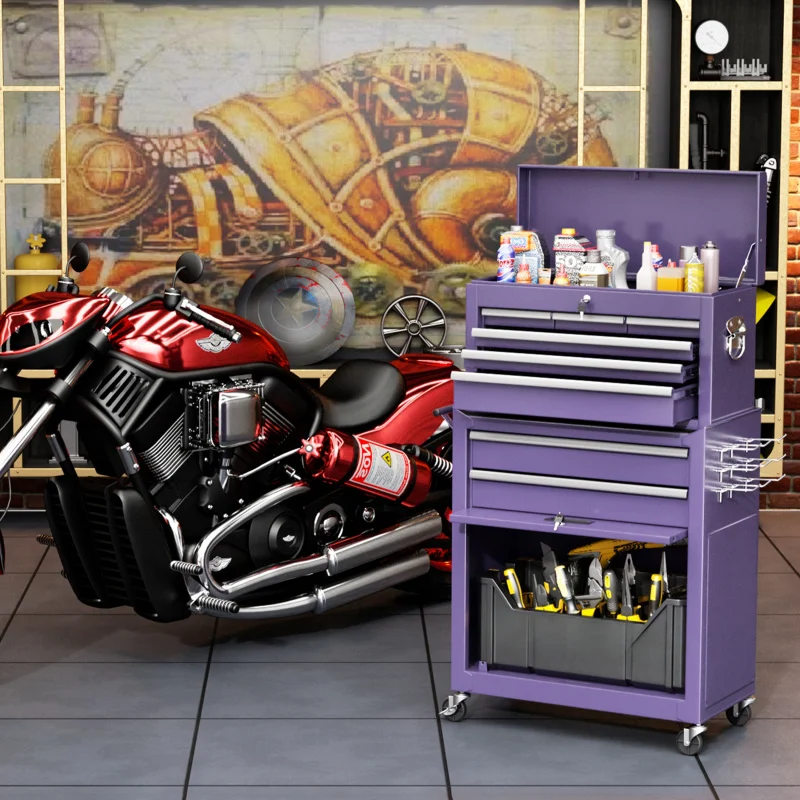 Metal tool box，Tool Cart with Wheels，2Combination1Removable Tool Cabinet，Warehouse、Garage、Factory、Barber Shop