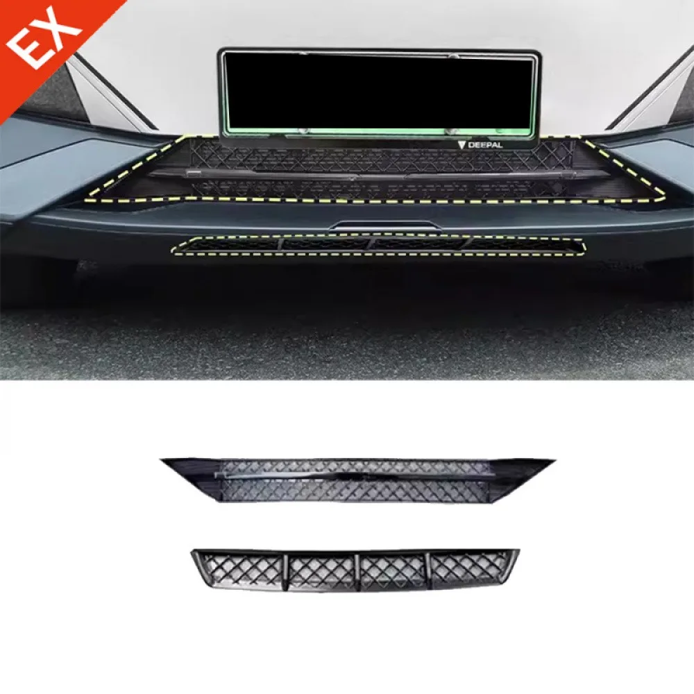 

For CHANGAN Deepal S7 2023-2024 Accessory Dust-Proof Net Decor Cover And Stainless Garnish Trim Car Front Grille Anti-insect Net