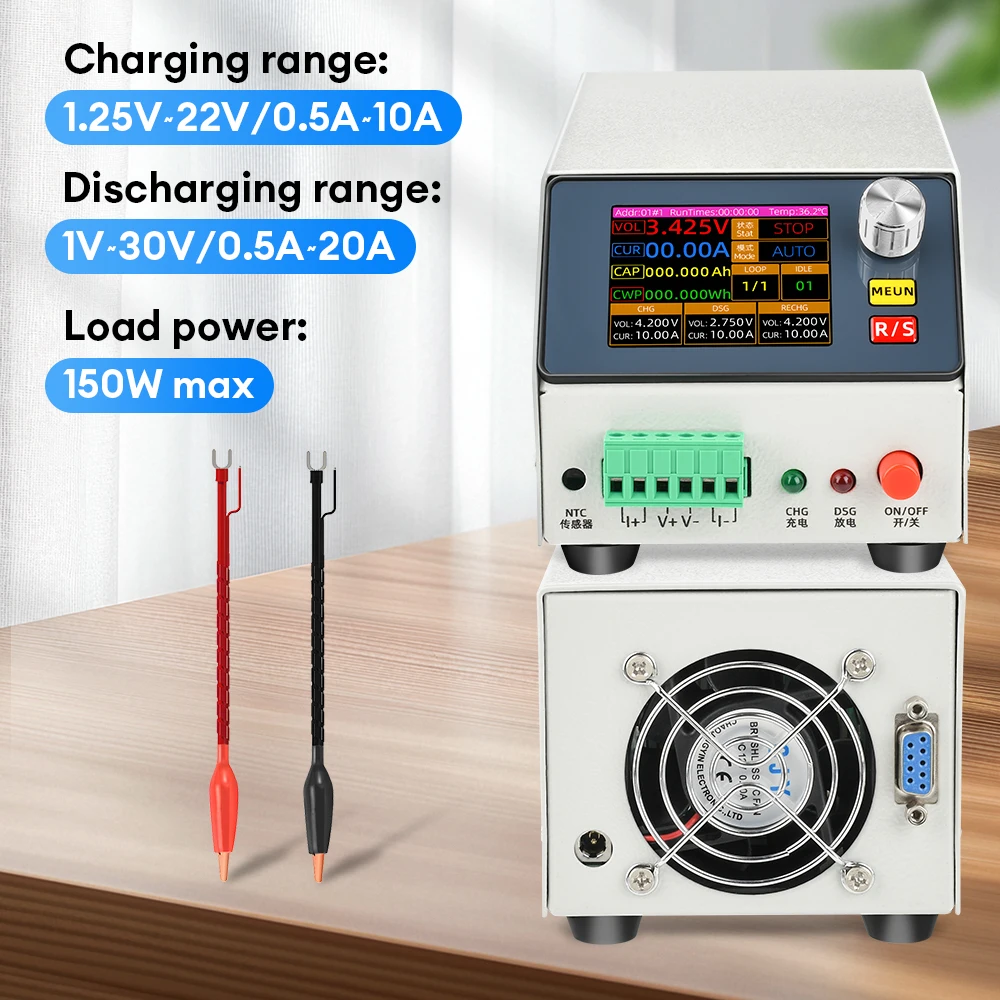 DC 5V 12V CNC Electronic Load Tester Battery Capacity Tester 1-Channel Lithium Battery Charge&Discharge Capacity Measuring Meter