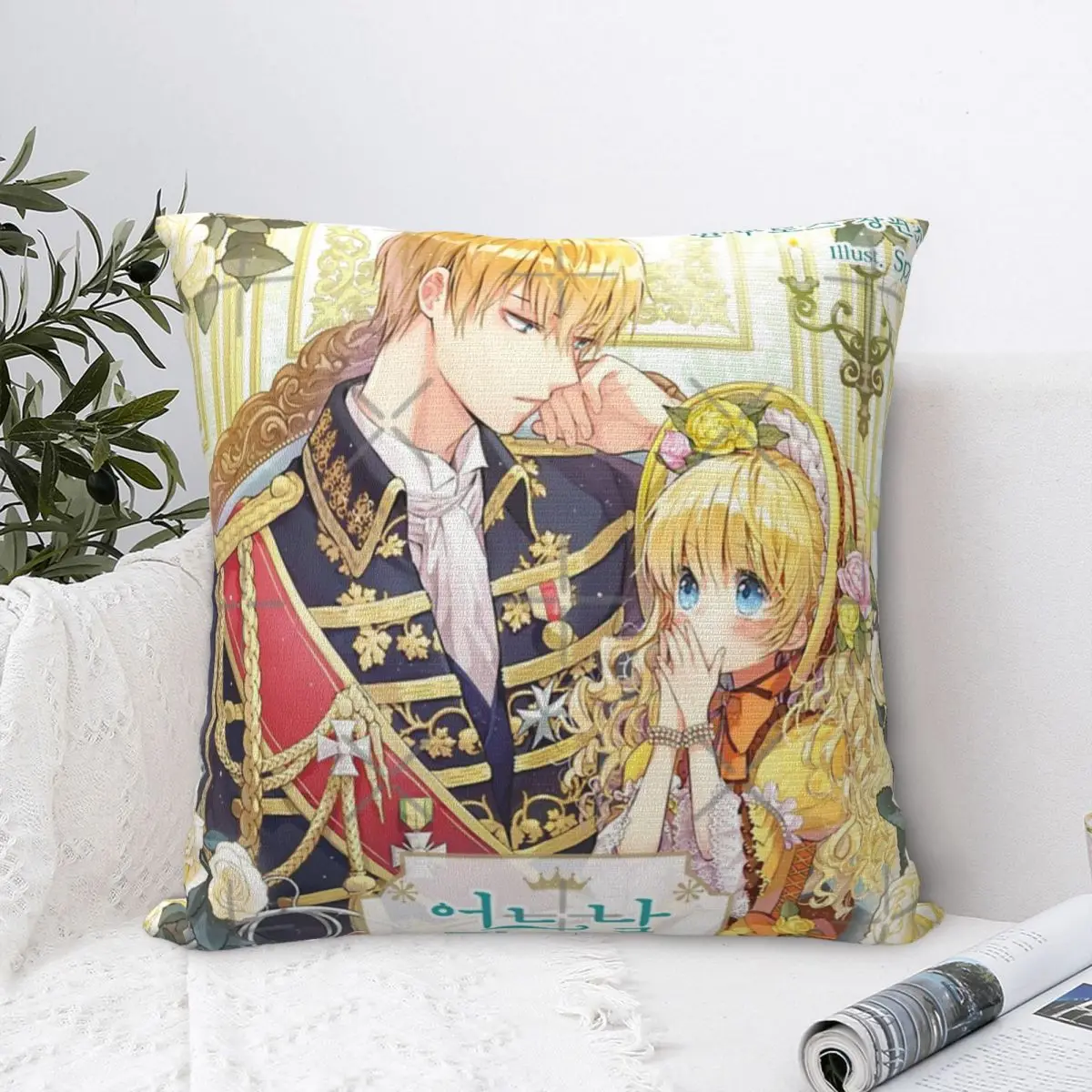 WHO MADE ME A PRINCESS By Spoon Athy Athanasia And Claude De Alger Obelia Webtoon Pillow Case Pillow Cover Black For