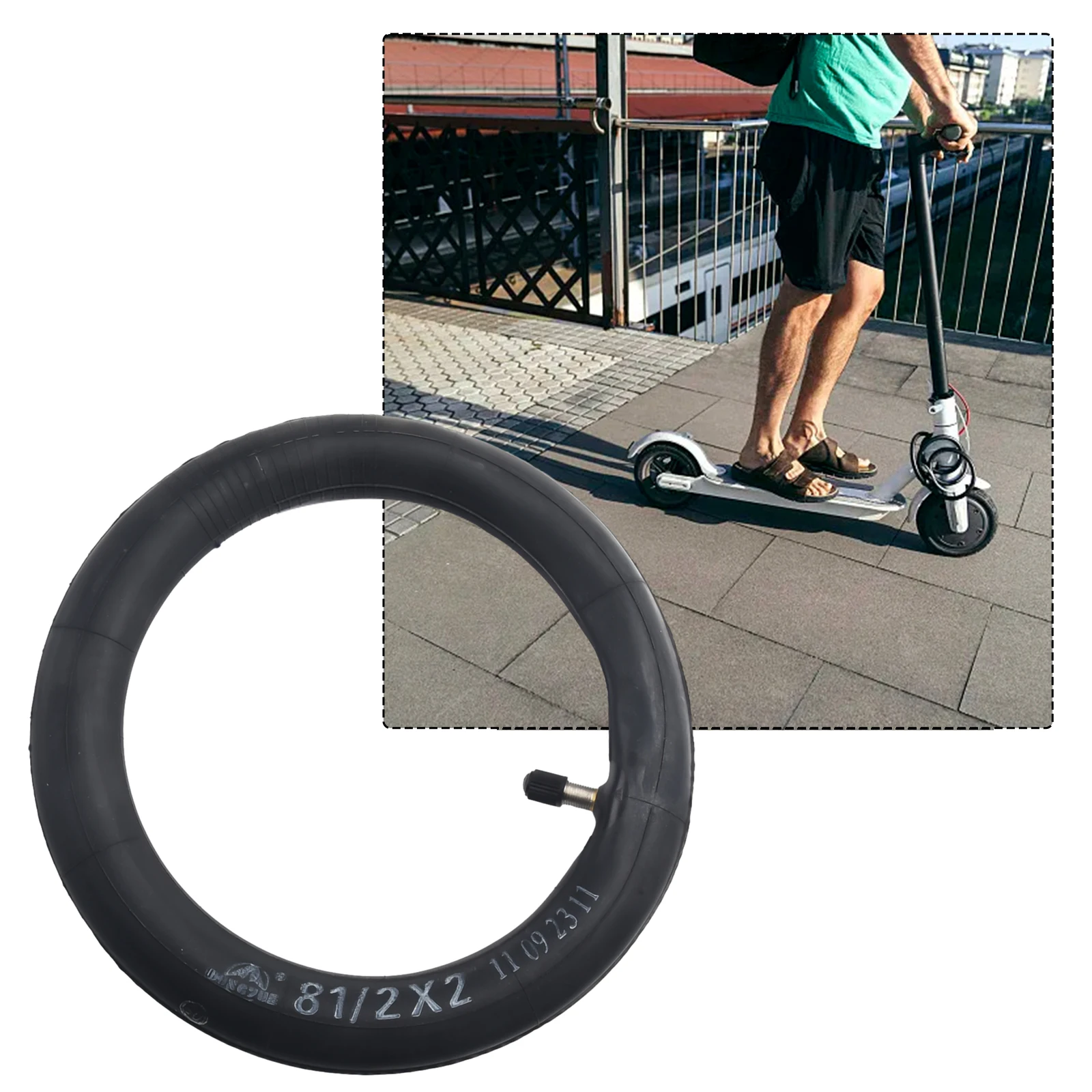 

Scooter Inner Tube 8.5'' Wearproof Rubber 8 1/2x2 (50-156) With Straight/Bent Valve 8.5 Inch Tires Escooter Scooter Accessories