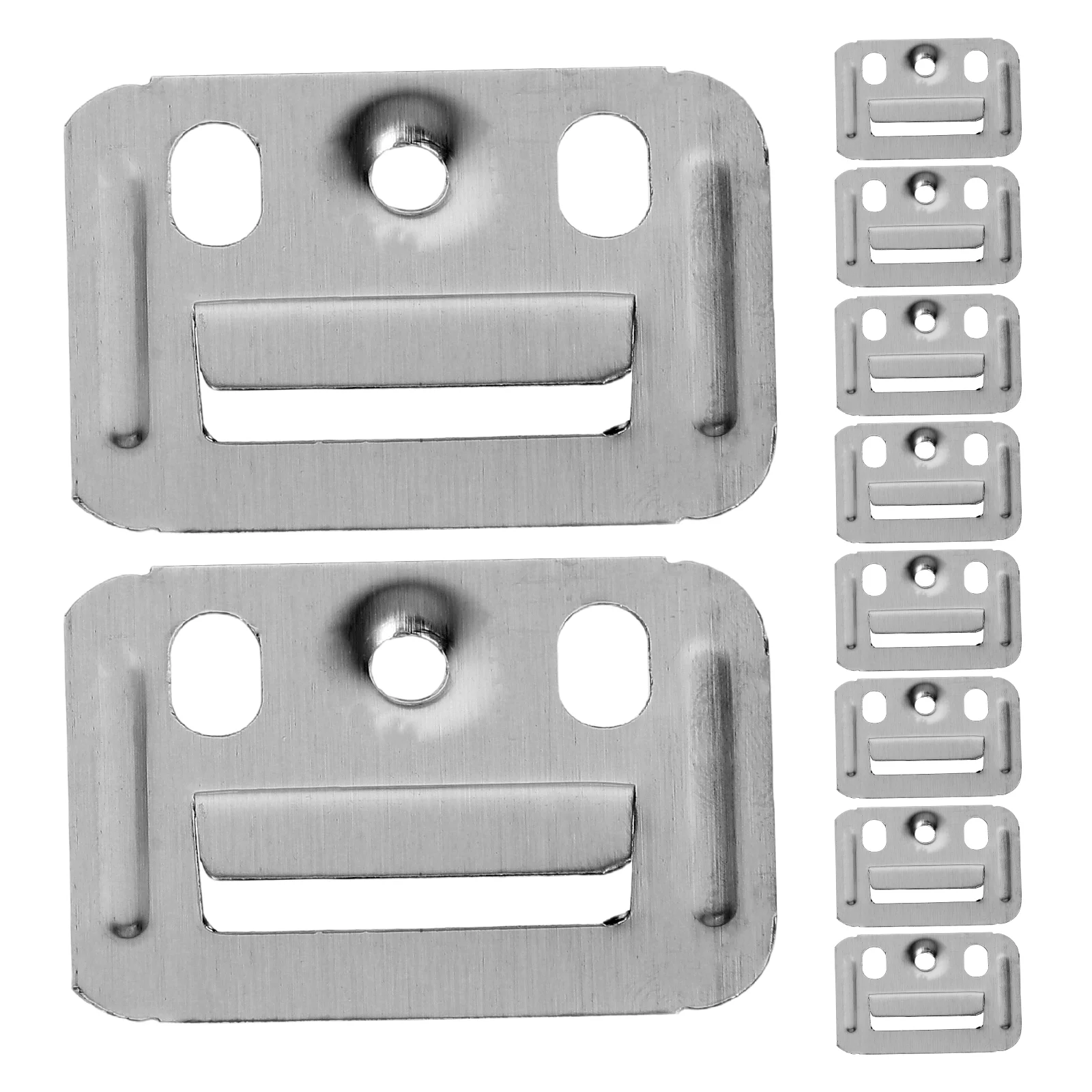 100 Pcs Brackets Bamboo Fiber Board Clamp for Integrated Wall Panel Stainless Steel Buckle Hinge Furniture Silver Baby