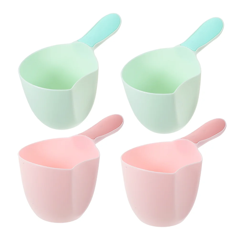 4 Pcs Bathing Water Scoop Baby Scooper Plastic Ladle Kitchen Ladles Long Handle Dipper