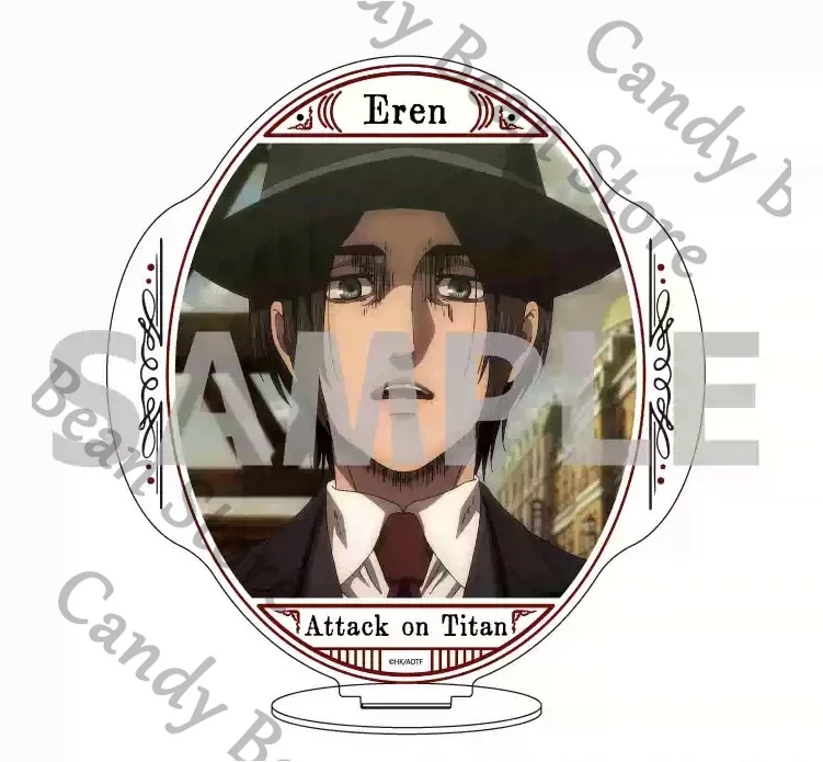 進撃の巨人-本物のアニメ-エレン・イェーガー-アルミン・アルレルト-コスプレシーン説明-アクリル製スタンディングサイン-漫画フィギュアスタンド-ギフト