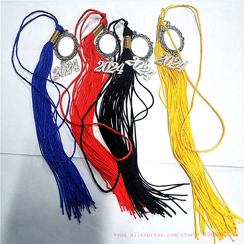 sublimation blank 2024 graduation hat tassel charms hot transfer printing consumables 50pcs/lot