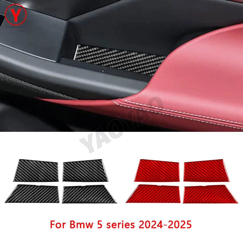 

For BMW 5 Series i5 G60 G68 2024 2025 Carbon Fiber Car Door Storage Box Slot Pad Sticker Interior Protection Car