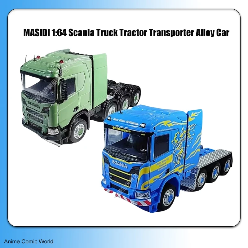 

MASIDI 1:64 Scania Truck Tractor Transporter Alloy Car Model Boys Tide Play Collectible Ornament Toys Gifts