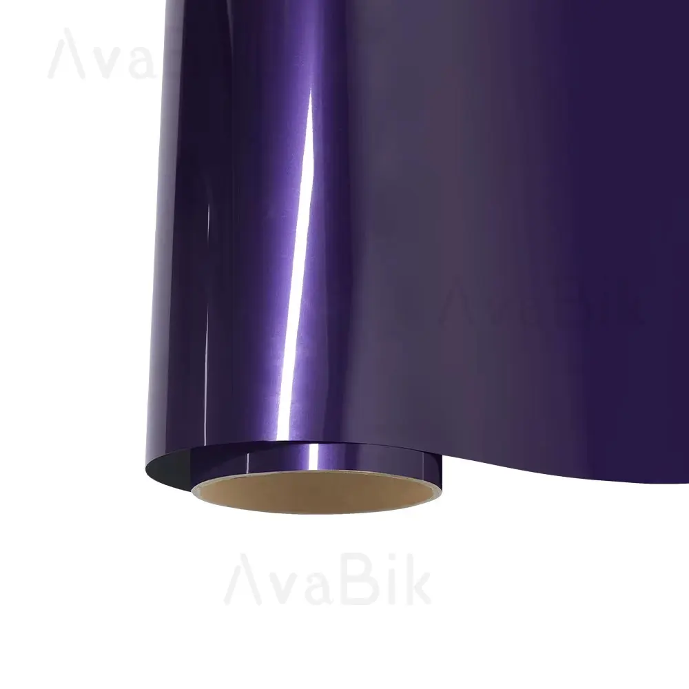 

High Glossy Chameleon PET Backing Midnight Purple Vinyl Wrap Car Body Film With Air Release Initial DIY Waterproof Stickers 1.5m