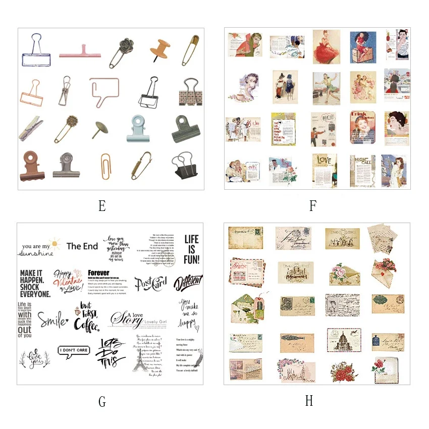 40pcs/pack Scrapbooking Sticker DIY Decorative Label Seal Sticker Multi Self-adhesive For Diary Album Bookmark Stationery