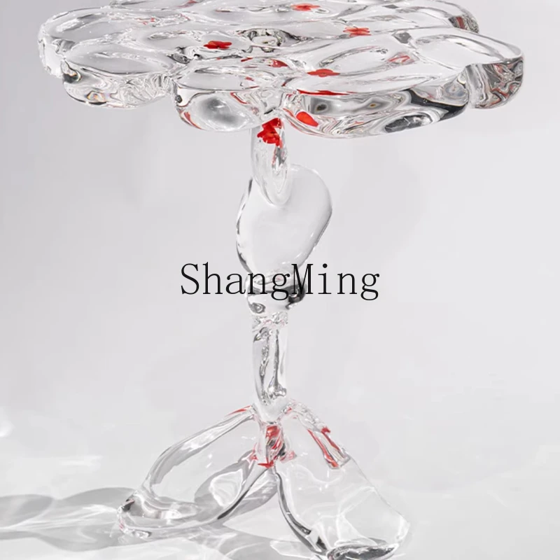 

FG modern light luxury high-end acrylic coffee table living room home lobby crystal special-shaped tea table edge table