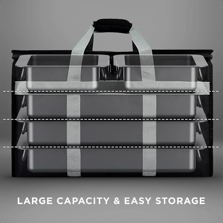 حقيبة توصيل الطعام المعزولة مقاس 23 × 14 × 15 بوصة داخلية مقاومة للماء مثالية لتقديم الطعام التجاري حقيبة بقالة قابلة لإعادة الاستخدام Profiona