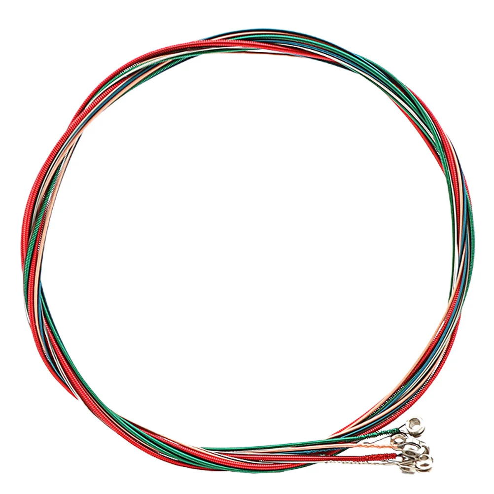 

6Pcs Guitar Strings Acoustic Metal Strings Rich Resonance Comfortable Sound DIY Guitar Accessory Kit for Folk Guitars