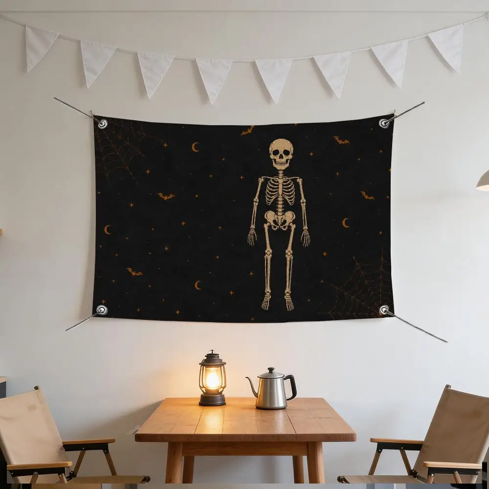 Moonlit Skeleton Celestial Series Flags Specialized for indoor and outdoor home decorations, outdoor camping, and bar parties