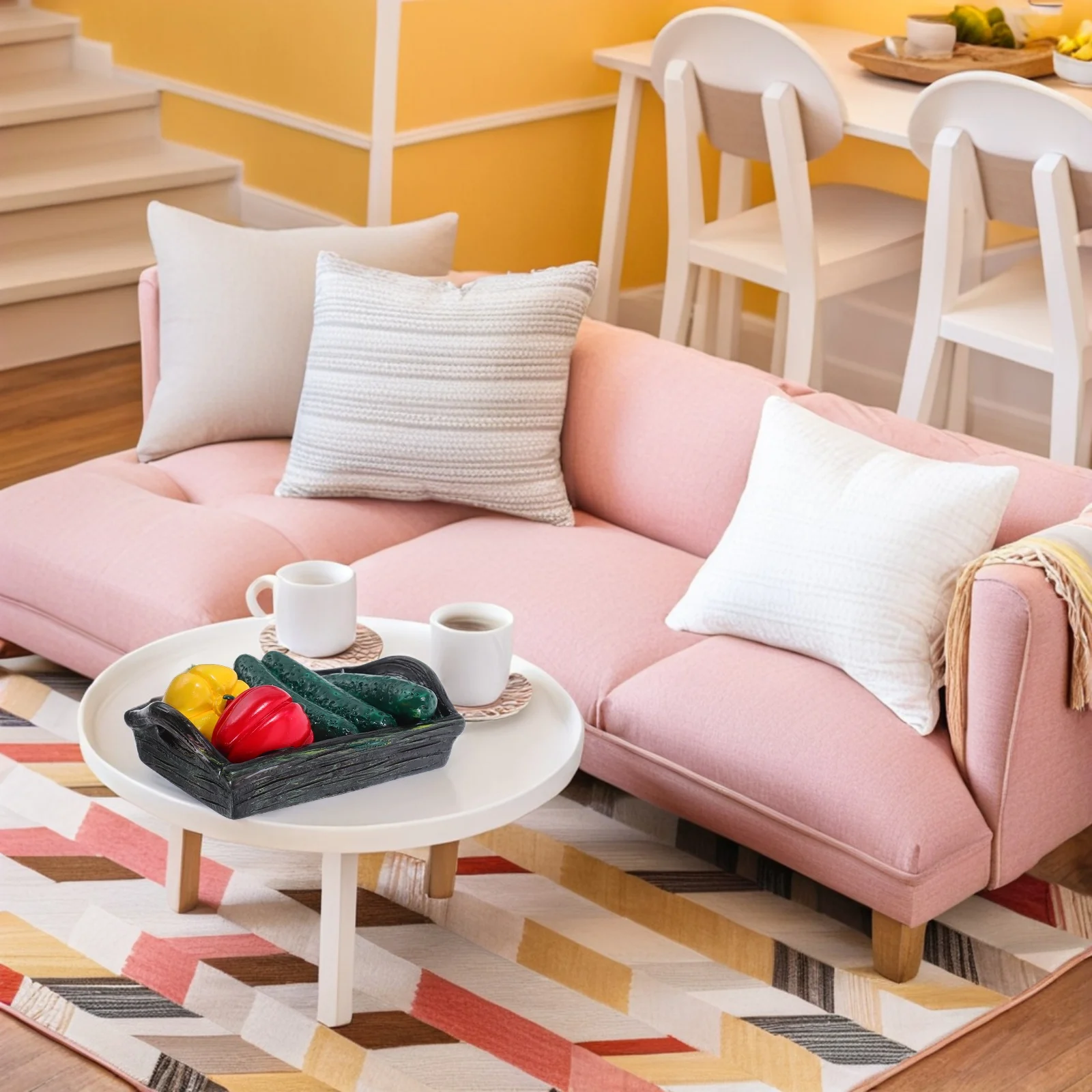 

3Pcs Miniature Vegetable Basket Resin Decorations Realistic Details DIY Hands-on Ability Mini House Adornments